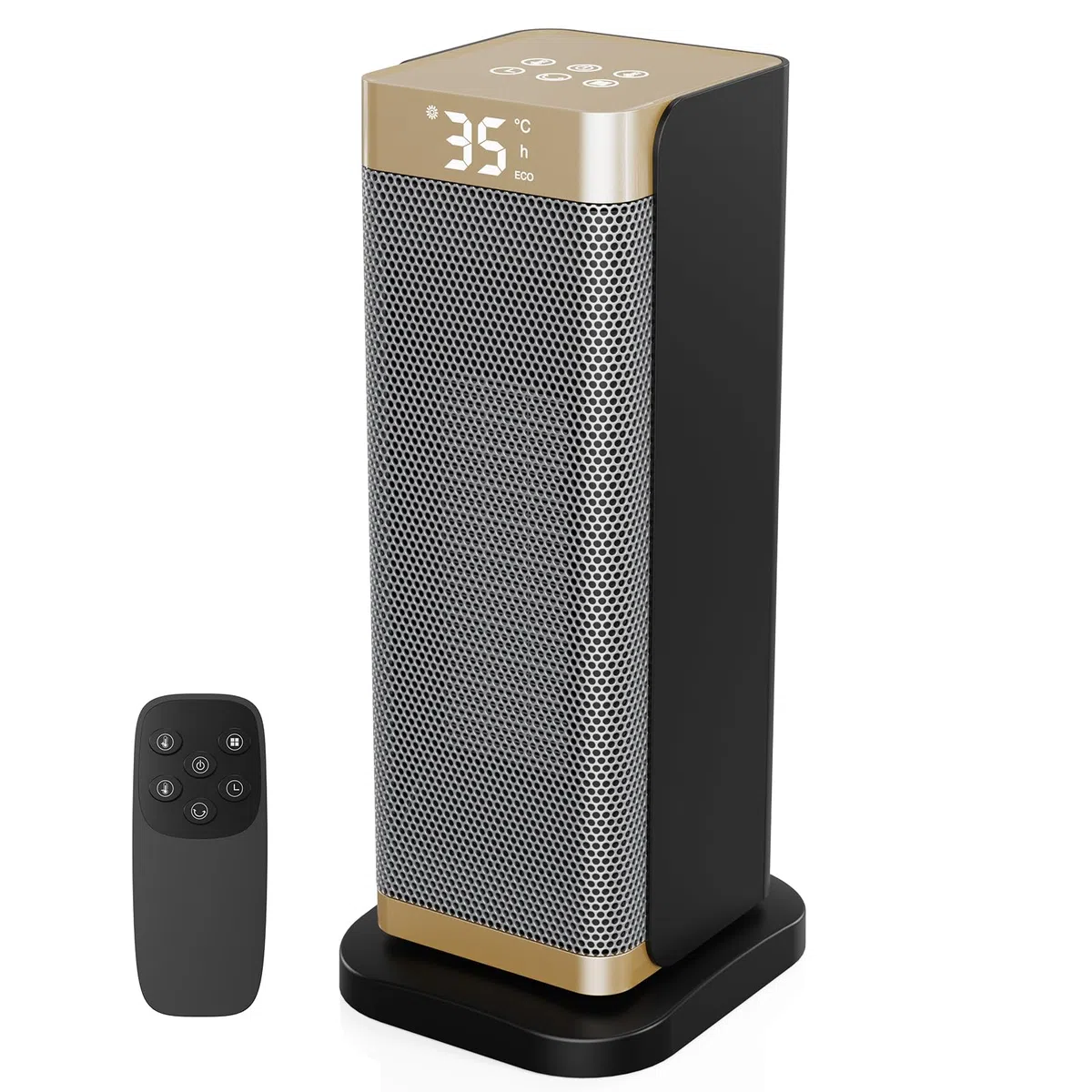 Chauffage d'Appoint - 2000W PTC Chauffage Soufflant,Mode ECO,Minuterie 12H,Oscillation 70°,3 Modes,Télécommande,Protection contre Basculement/Surchauffe,Radiateur Soufflant Faible Bruit,Portable