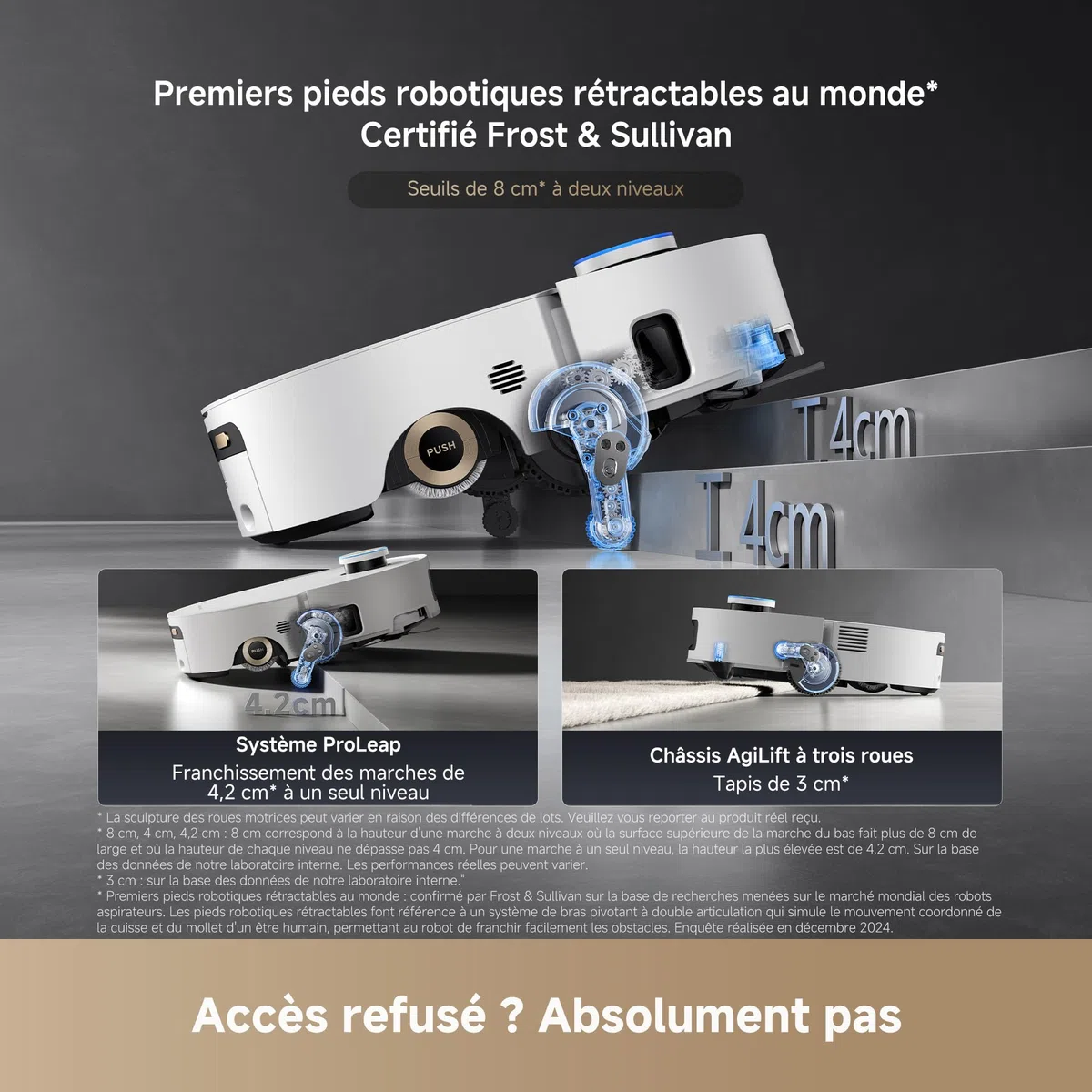 dreame Aqua10 Ultra Roller Complete Robot Aspirateur, Nettoyage Automatique du Rouleau, Aspiration de 30 000 Pa, Évitement d'obstacles de 8 cm, Vidage Automatique, Commande Vocale Intelligente, Blanc