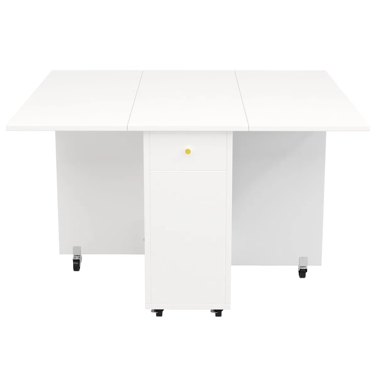 Îlot de Cuisine Mobile avec Plateau Rabattable,Table à Manger Pliante 2-en-1 et Coffret de Buffet,2 Tiroirs,3 Portes,6 étagères,Meuble de Rangement pour Salon,Salle à Manger