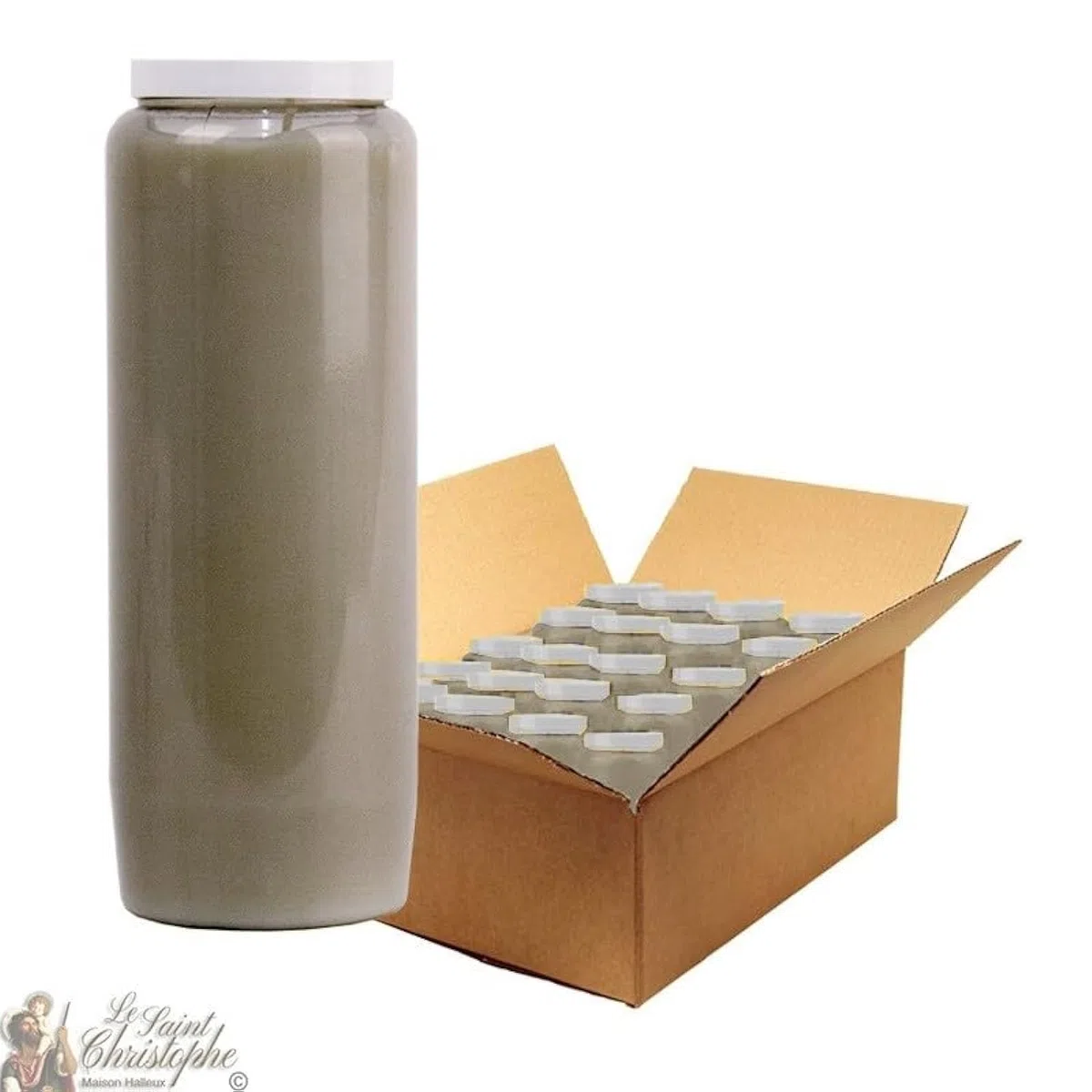 Bougies de neuvaine blanches - 20 pièces combustion 9 jours - livraison express