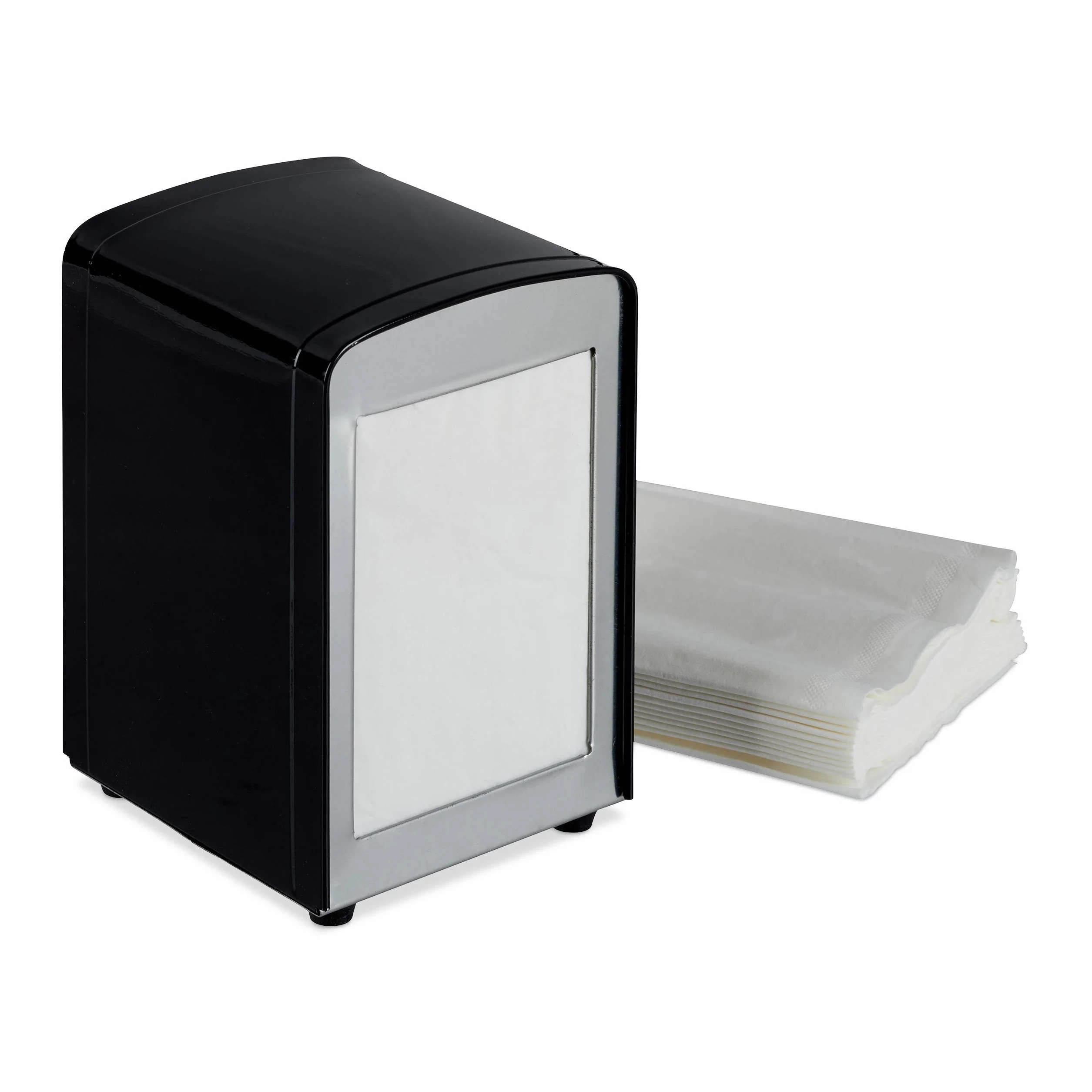 Lot de 10 distributeurs de serviettes rétro en métal, petit porte-serviettes pour glacière, café, bistrot, H : 15 x 9,5 x 11 cm, noir