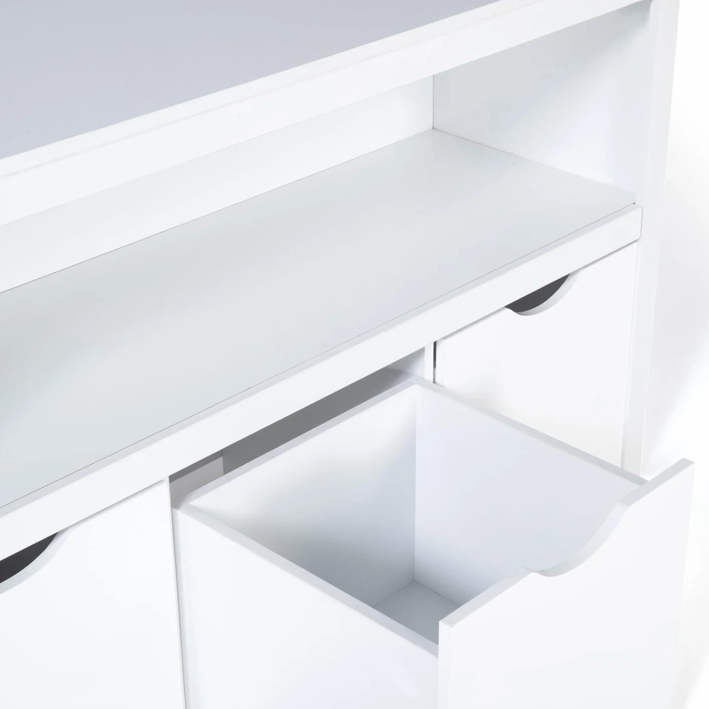 IDMarket - Meuble de Rangement Enfant Mana en Bois Blanc 3 tiroirs Cubes sur roulettes
