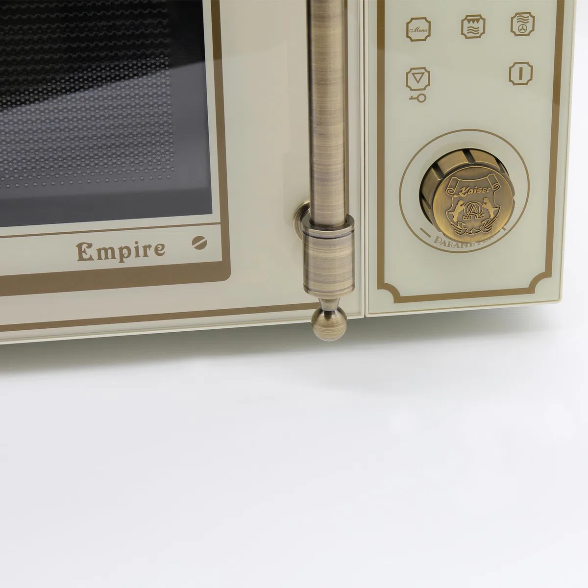 Kaiser Empire très exclusive micro-ondes/capacité 25 l/avec grill et Air Chaud/1000 W/barbecue/ 2300 W Air chaud/Full touchcontrol Contrôle/Poignée de porte en métal bronze/21 fonctions/