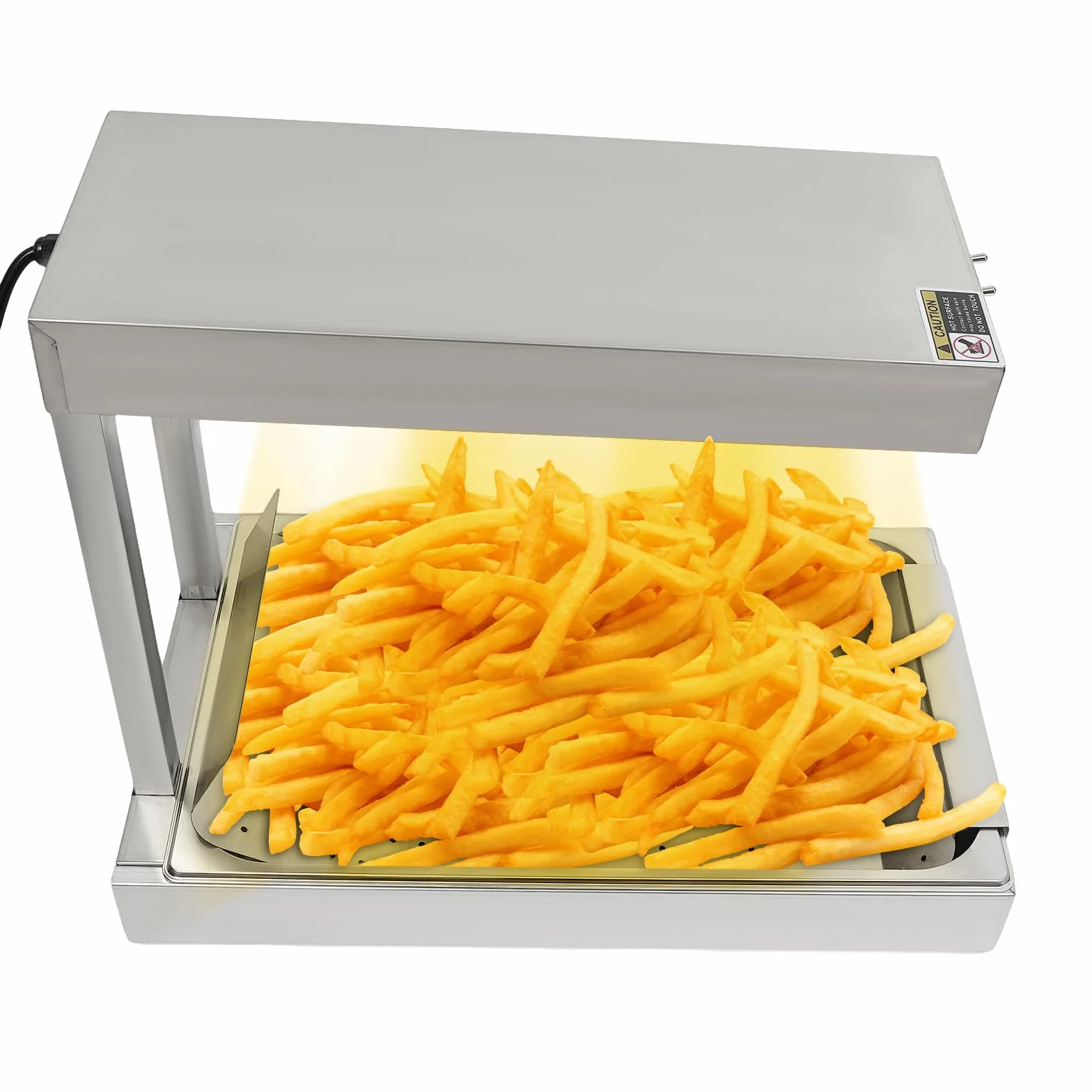 Chauffe-frites 750 W - Chauffe-frites - 56 x 33 x 46,5 cm - Récipient à frites - Appareil à frites - Chauffe-frites électrique avec pelle max 80 °C pour cafétéria, snack-bar, chaînes de
