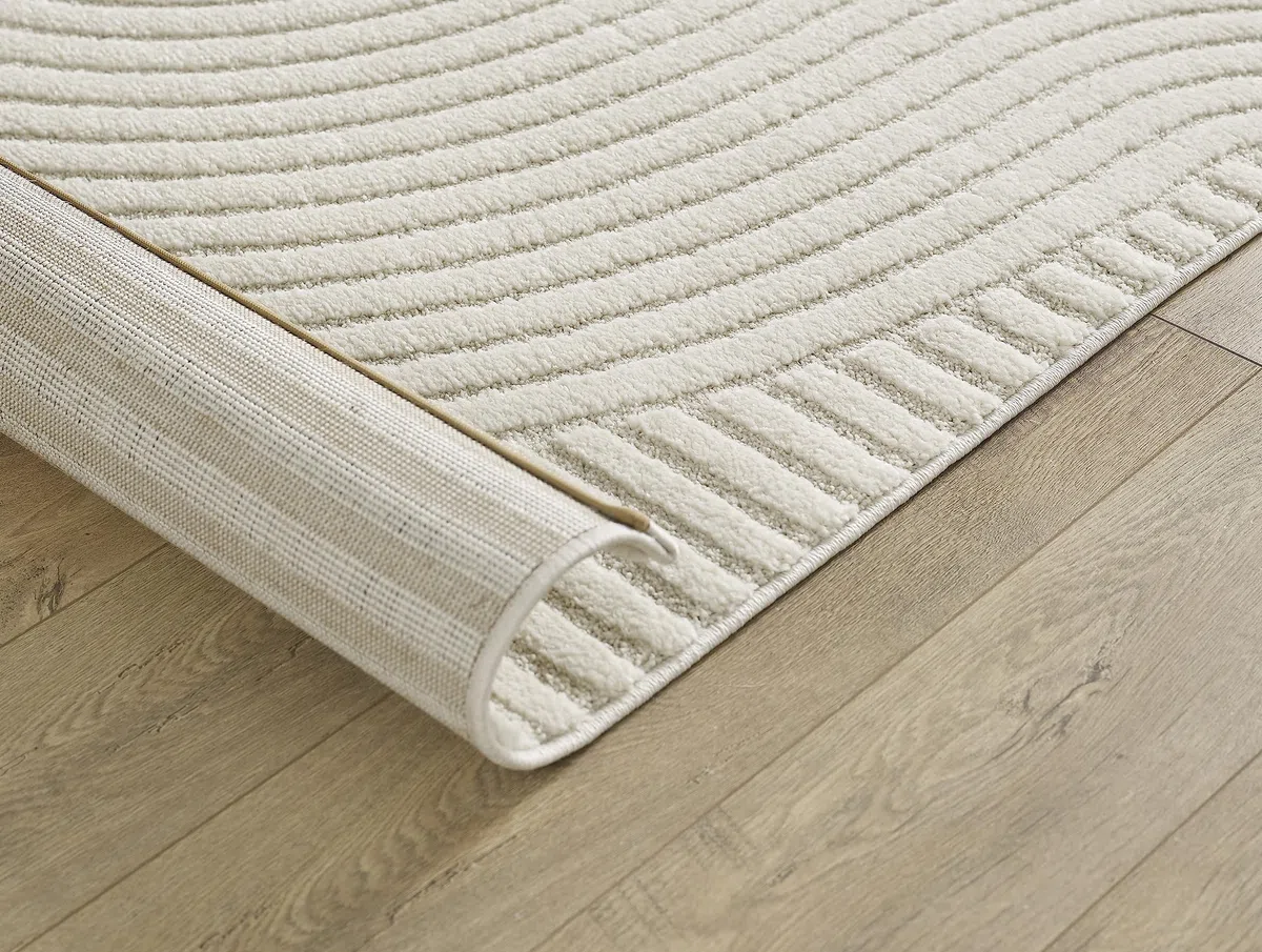 the carpet Everest - Tapis Salon Moderne à Poils Courts avec Effet Haut-Bas, Effet 3D, Haute densité de Poils et agréablement Doux, Design Panglao, crème, 160 x 230 cm