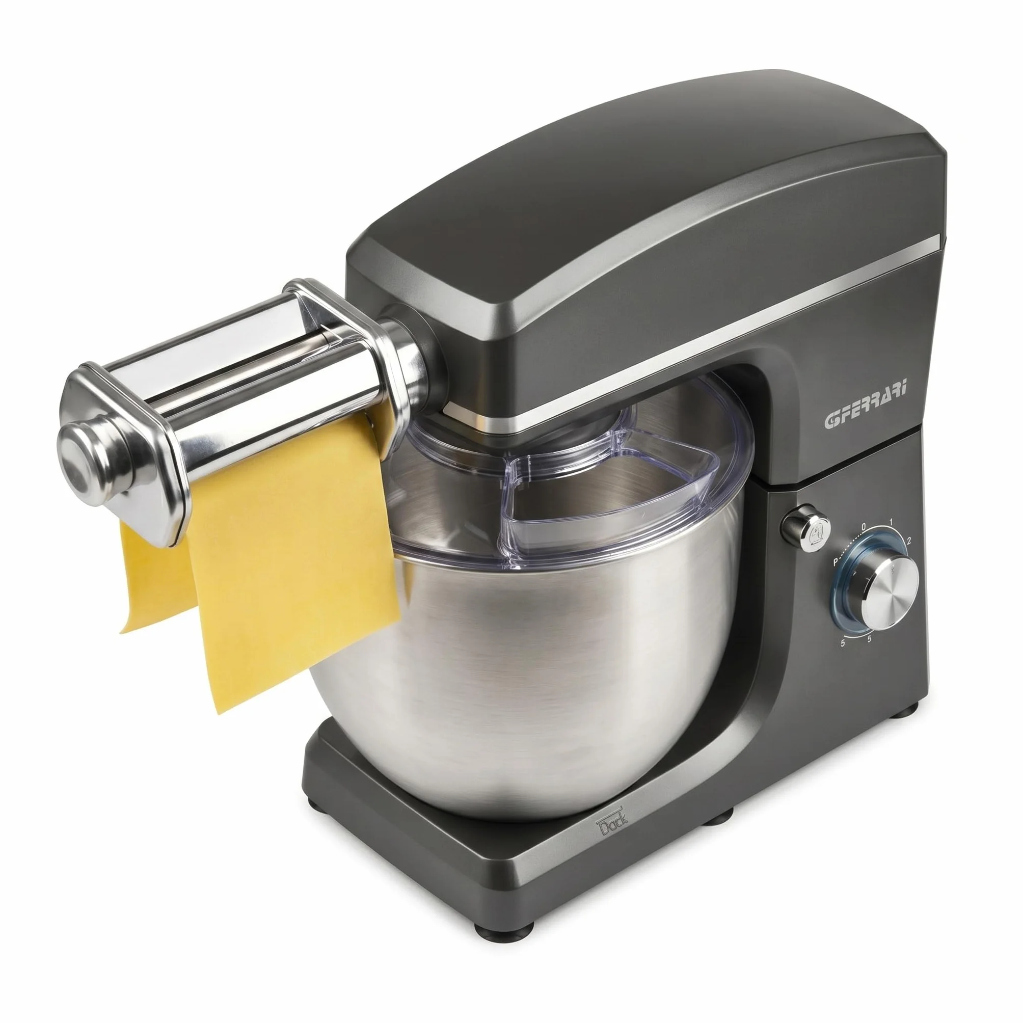 G3 Ferrari G20113 Pastaio 10&Lode Robot Pâtissier avec Laminoir, 1500 W, 10 Litres, Acier Inoxydable, 6 vitesses, Gris Anthracite/Inox