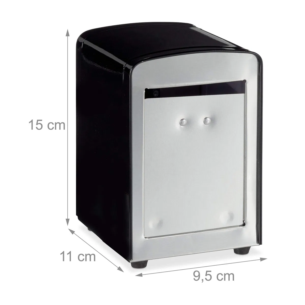 Lot de 10 distributeurs de serviettes rétro en métal, petit porte-serviettes pour glacière, café, bistrot, H : 15 x 9,5 x 11 cm, noir