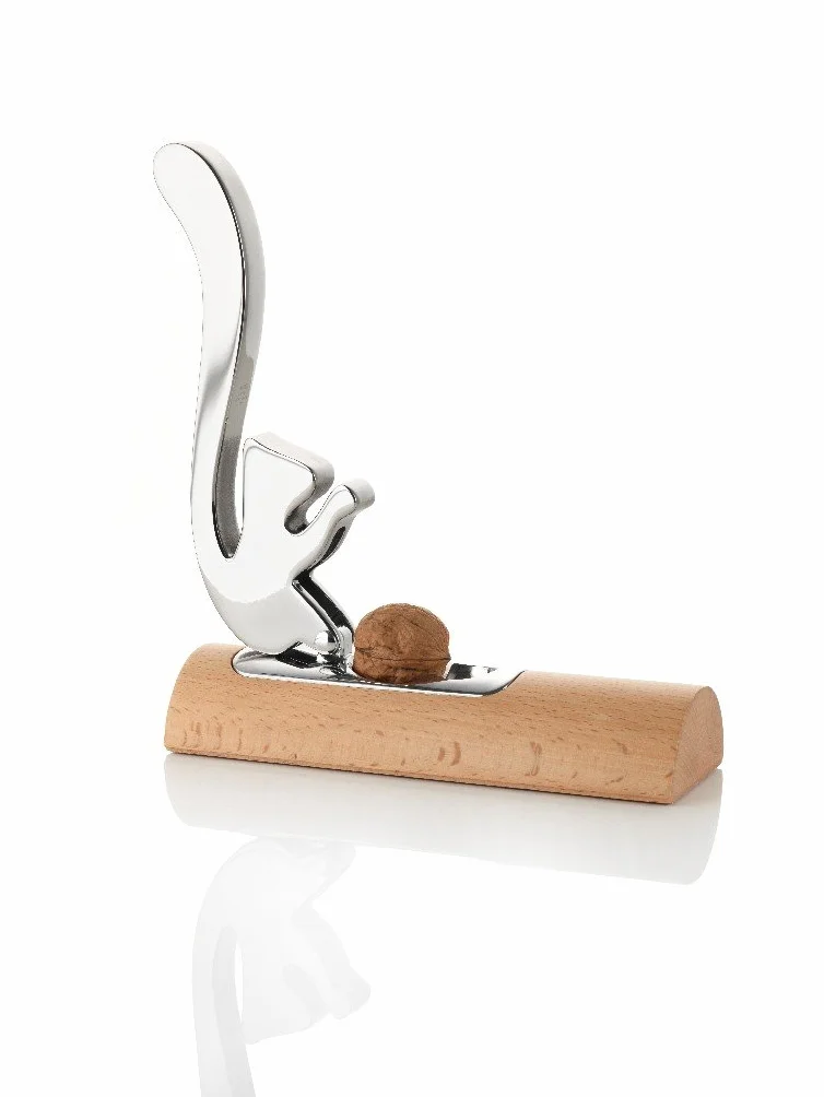 Alessi AB13 Scoiattolo - Casse-Noix Design, en Acier Inoxydable 18/10 et Bois