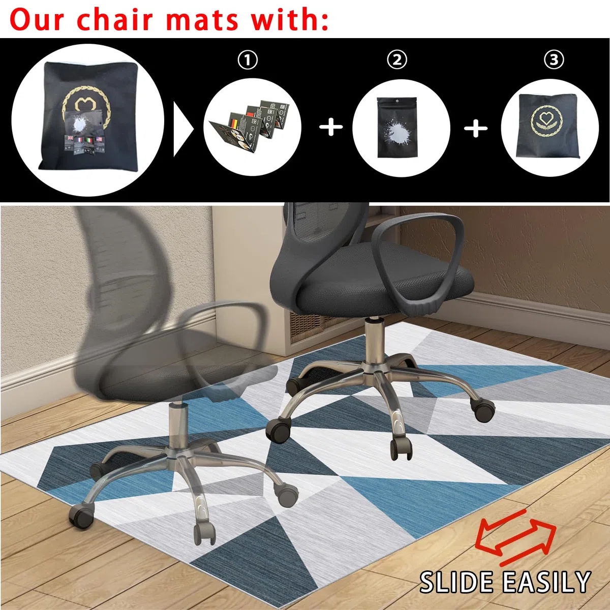 Tapis pour Protection de sols durs, Tapis Chaise de Bureau, Tapis Chaise Gaming Antidérapant, Protège Les Sols, Tapis pour Fauteuil Planchers, Parquets, pour Gaming et Le Travail 120 x 140 cm