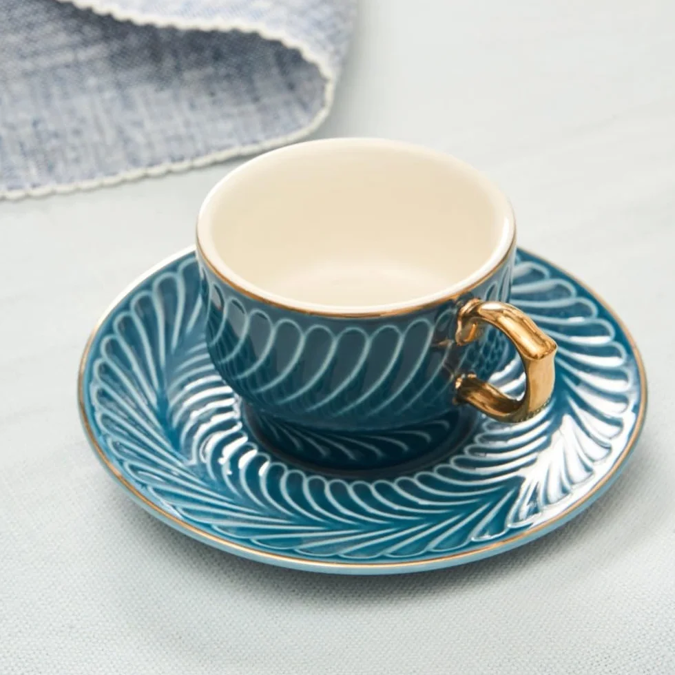 KARACA Olympian Lot de 6 tasses à café Bleu 90 ml