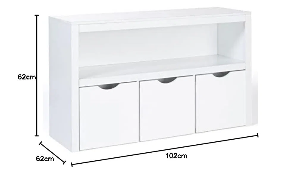 IDMarket - Meuble de Rangement Enfant Mana en Bois Blanc 3 tiroirs Cubes sur roulettes