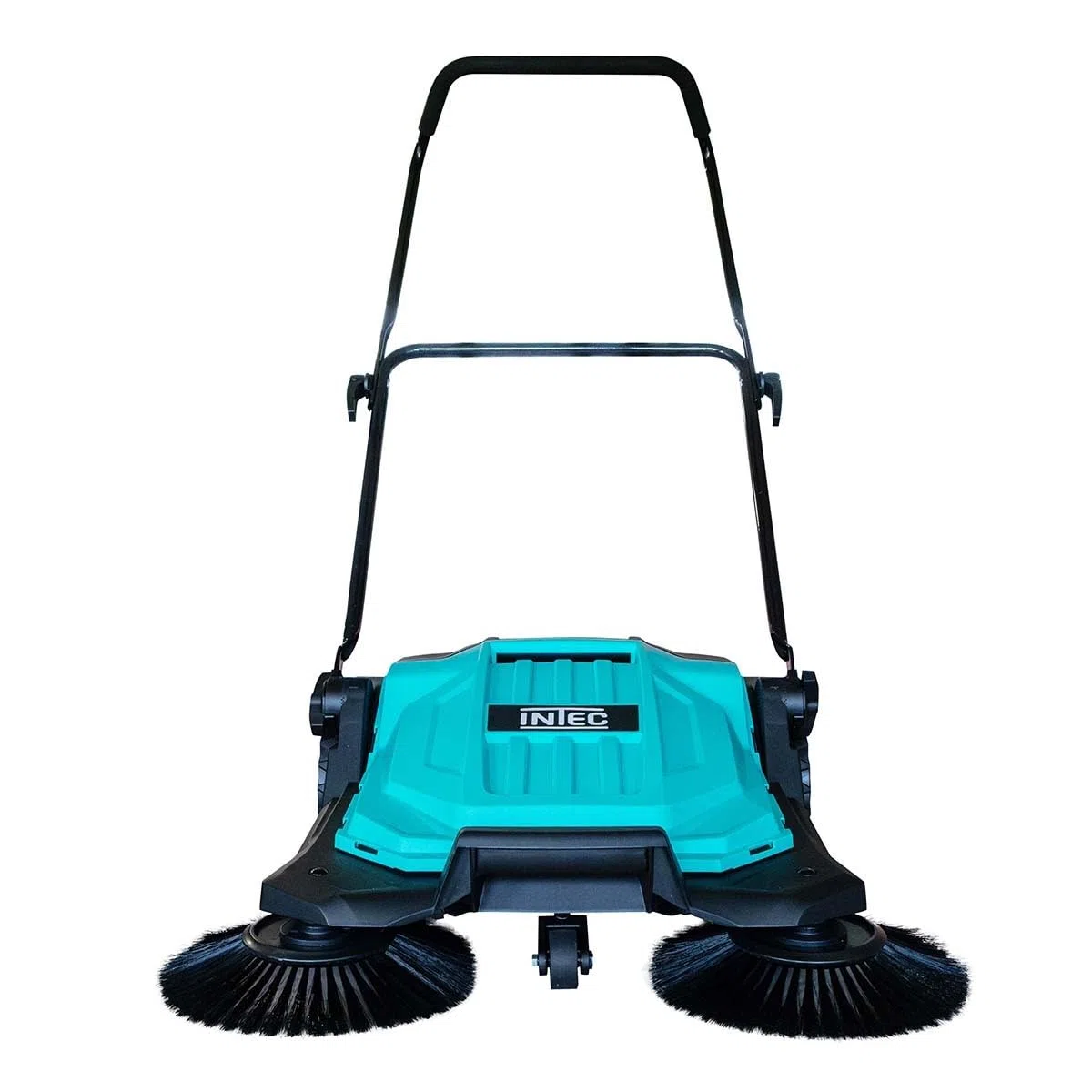 INTEC -Balayeuse mécanique 2 brosses Ø27cm Balayeuse Manuelle Feuilles Poussières Largeur de Travail 65 cm Bac 20L