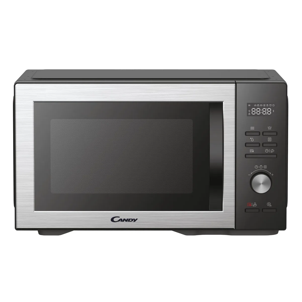Candy CMGA31EDLB Four Micro-ondes, Gril Quartz 1000W, Grande Capacité 31L, Recettes Automatiques, Fonction Gril, Nettoyage Auto, Programmateur digital, Fonction décongélation, Noir Silver