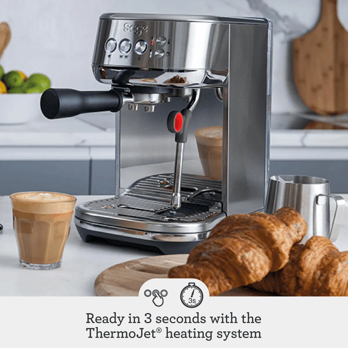 Sage SES500BTR4GUK1 The Bambino Plus, Black Truffle