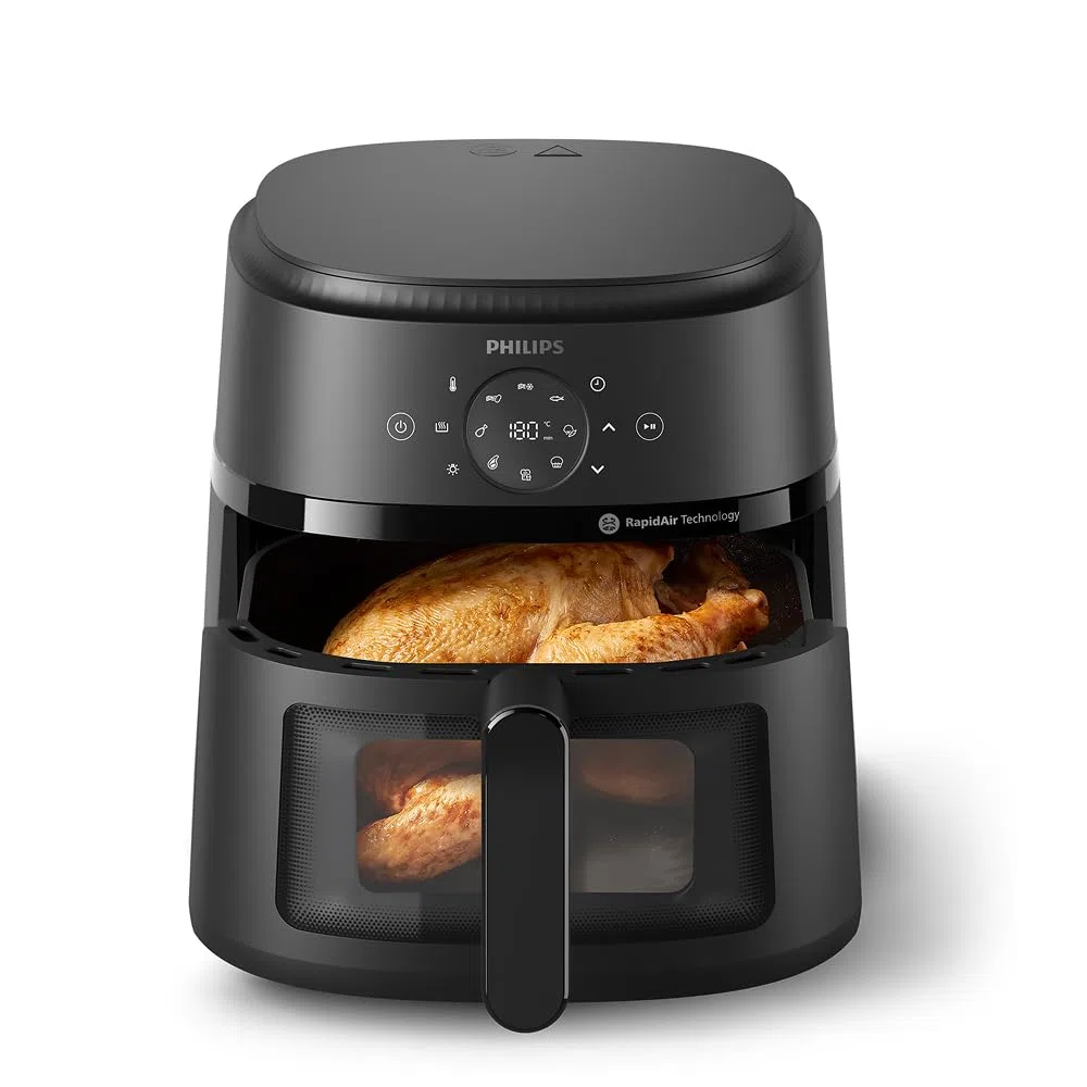Philips Airfryer Série 2000 - Air Fryer 6.2L, 13 modes de cuisson, technologie RapidAir, jusqu'à 90% de matières grasses en moins, fenêtre de cuisson, écran tactile, Noir (NA230/00)