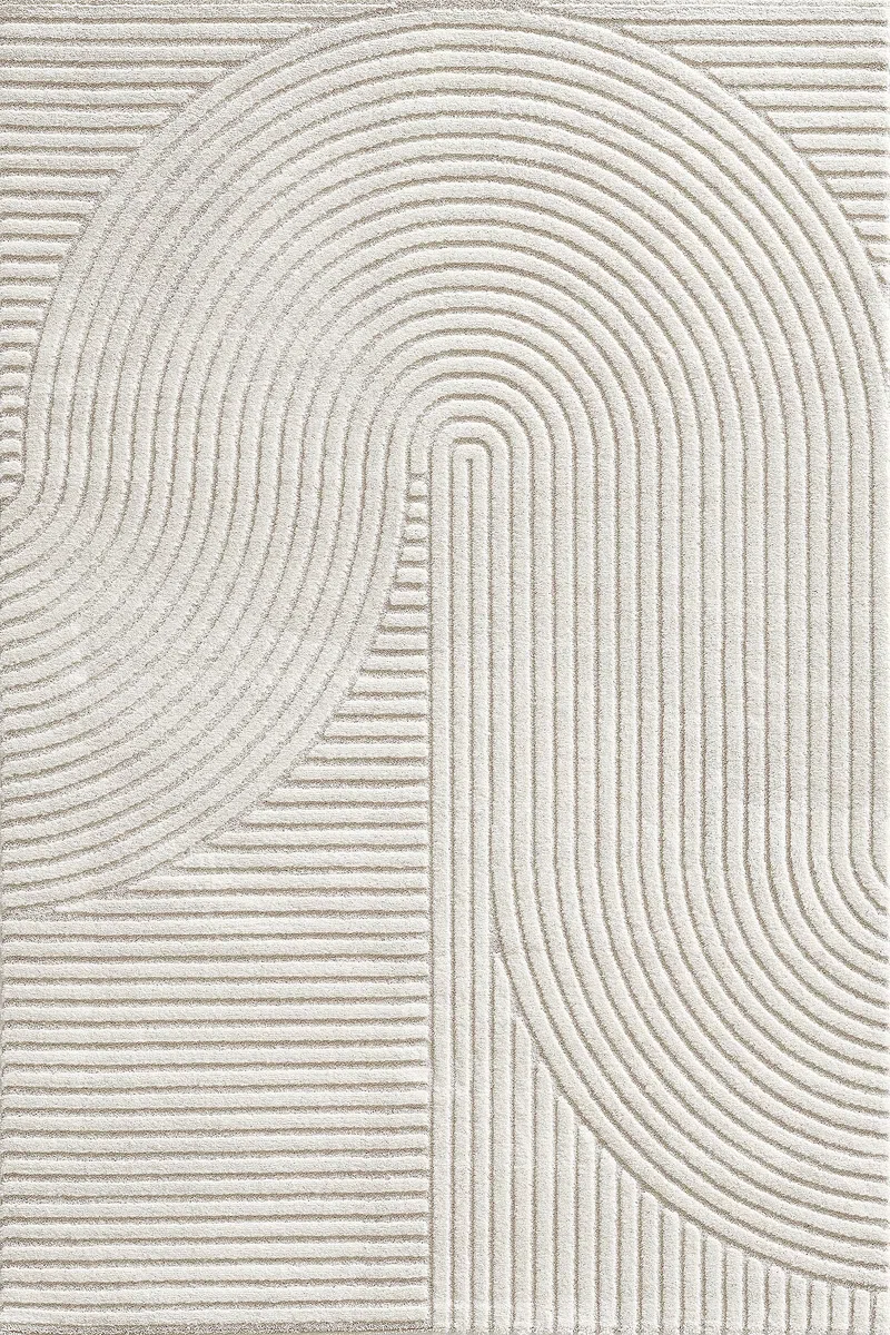 the carpet Everest - Tapis Salon Moderne à Poils Courts avec Effet Haut-Bas, Effet 3D, Haute densité de Poils et agréablement Doux, Design Panglao, crème, 160 x 230 cm