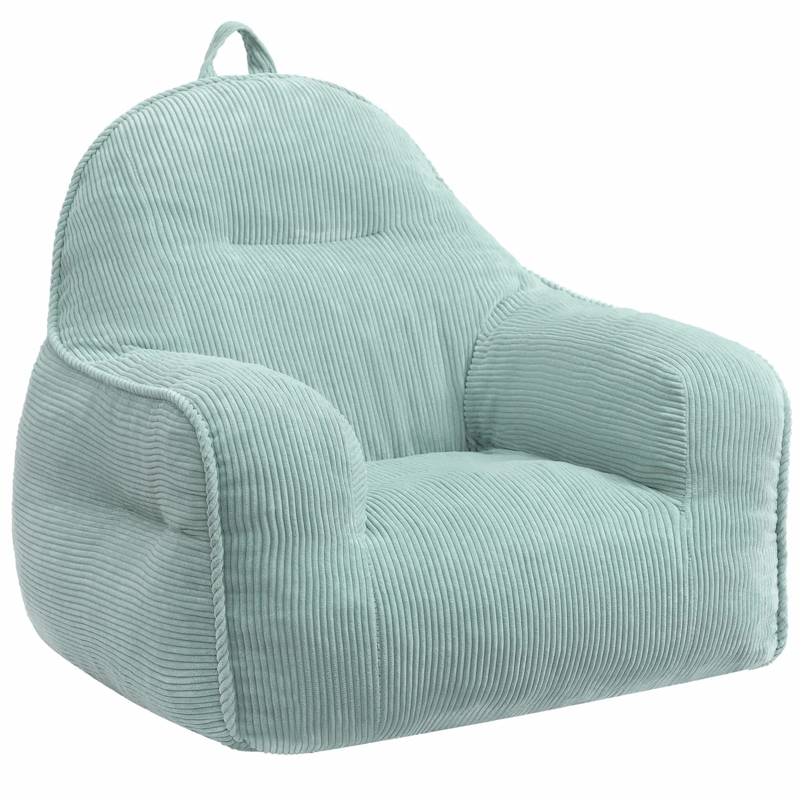 BEJOY Chaises pouf confortables, remplissage inclus, gris-vert