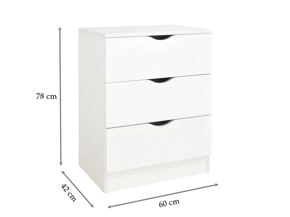 Leomark Commode en Bois avec 3 tiroirs - Roma - Meuble pour Chambre d'enfant, Meuble de Rangement, Hauteur: 78 cm, Impression UV