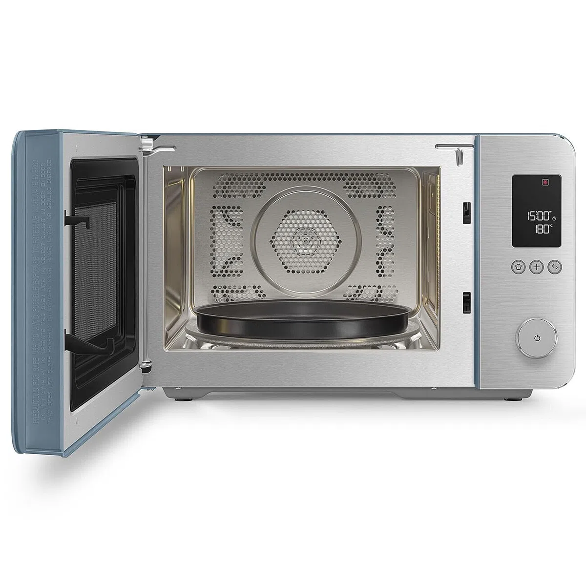 Smeg, Four à Micro-ondes Combiné MOC02SBMEU, 9 Fonctions et 3 Combinées, 25 Programmes Automatiques, Technologie Inverter, Système Soft Close, Accessoire Grille Inclus, 2100 W, Bleu Orage Mat