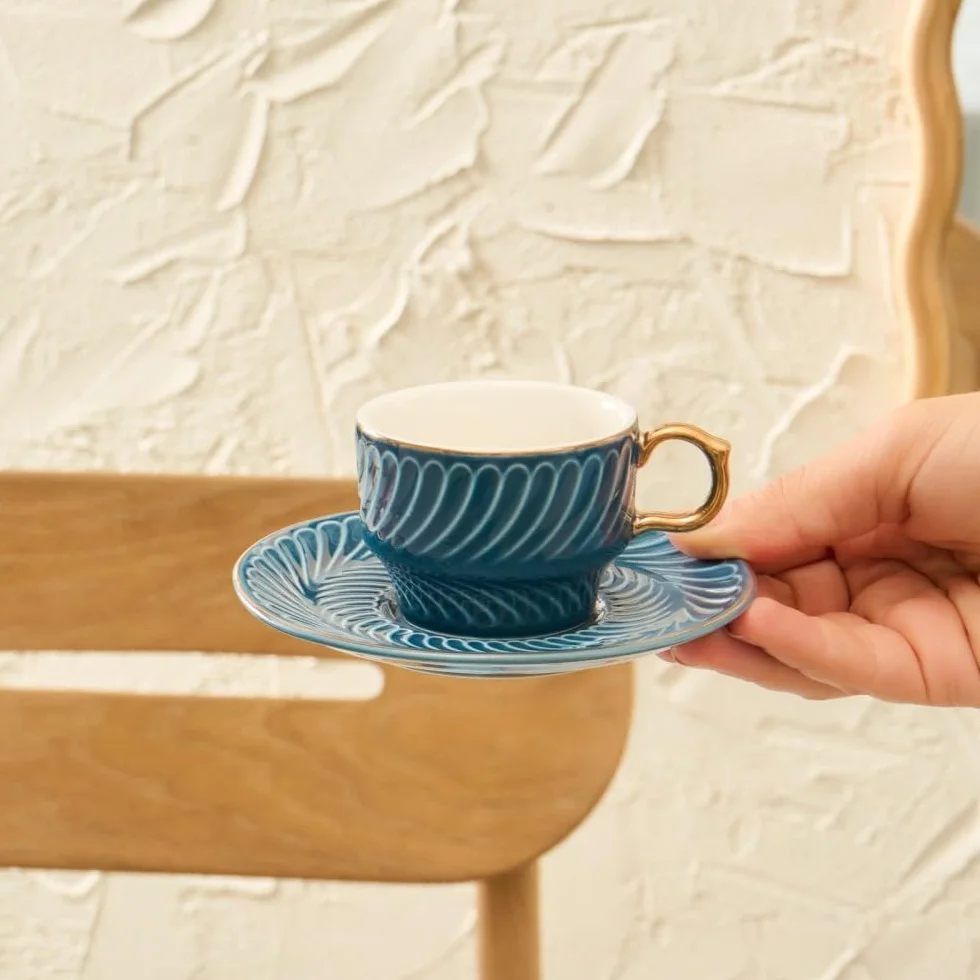 KARACA Olympian Lot de 6 tasses à café Bleu 90 ml