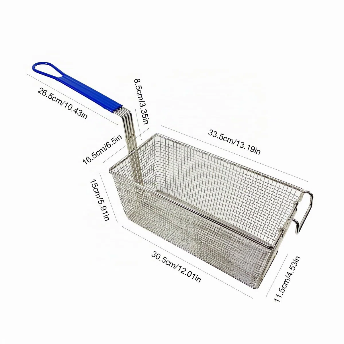 Lot de 2 paniers à frire universels pour friteuse commerciale 340 x 165 x 150 mm, compatible avec Pitco/Frialator 35C 45C SG14 SG18