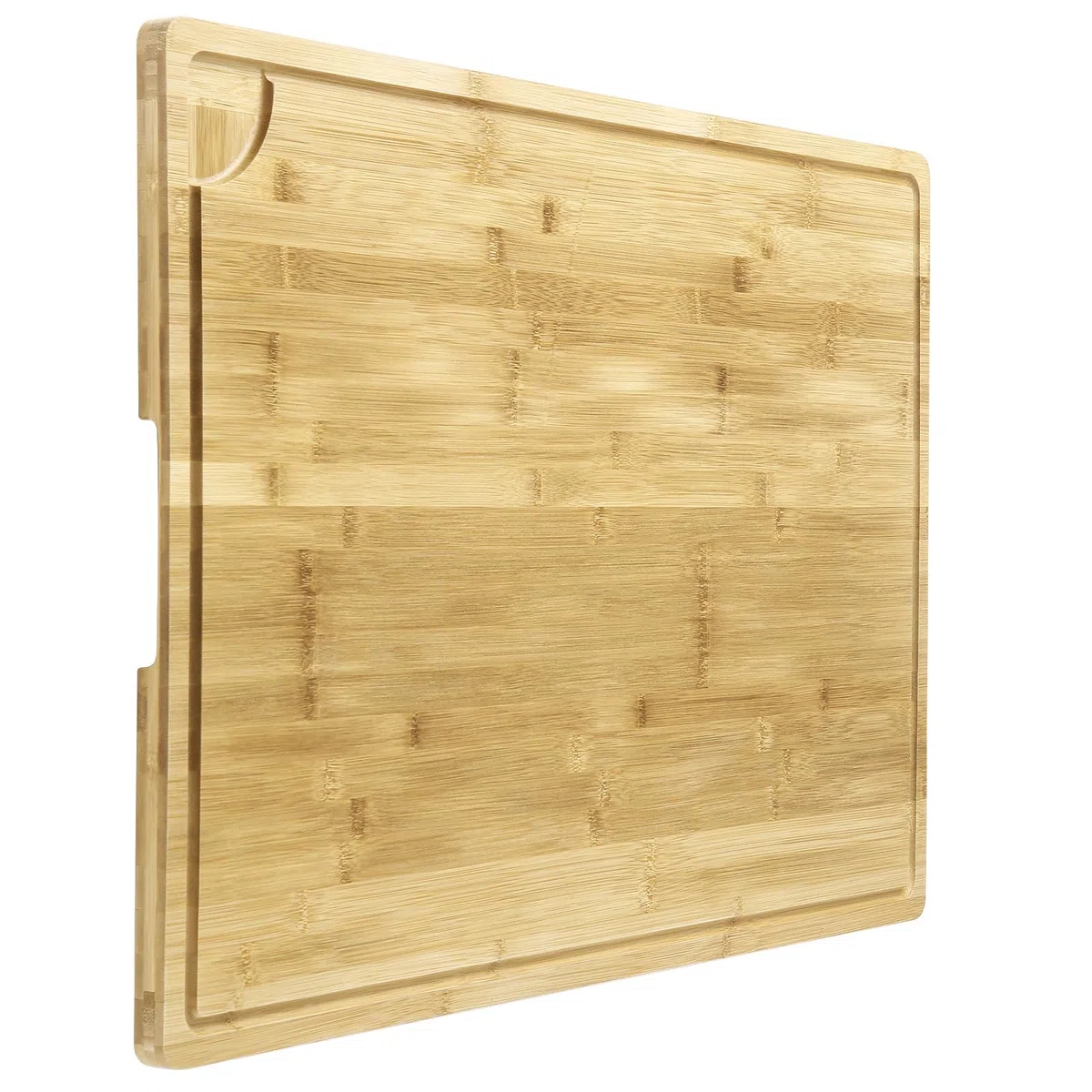 Garvee Planche à Découper En Bambou XXL 76x51 Cm - Planche à Viande Avec Saignoire Et Poignées, Planche à Pâtes Sur Évier, Protège-Plaque - Multifonction Pour Cuisine