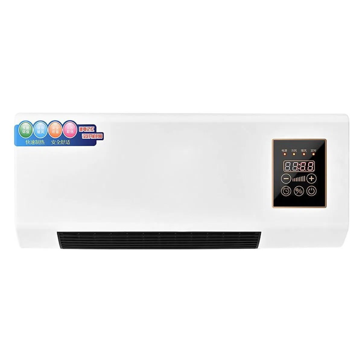 Climatiseur sans conduit | Télécommande murale 2000 W pour chambre à coucher et salon avec télécommande Le vent naturel ne contient pas de réfrigérants
