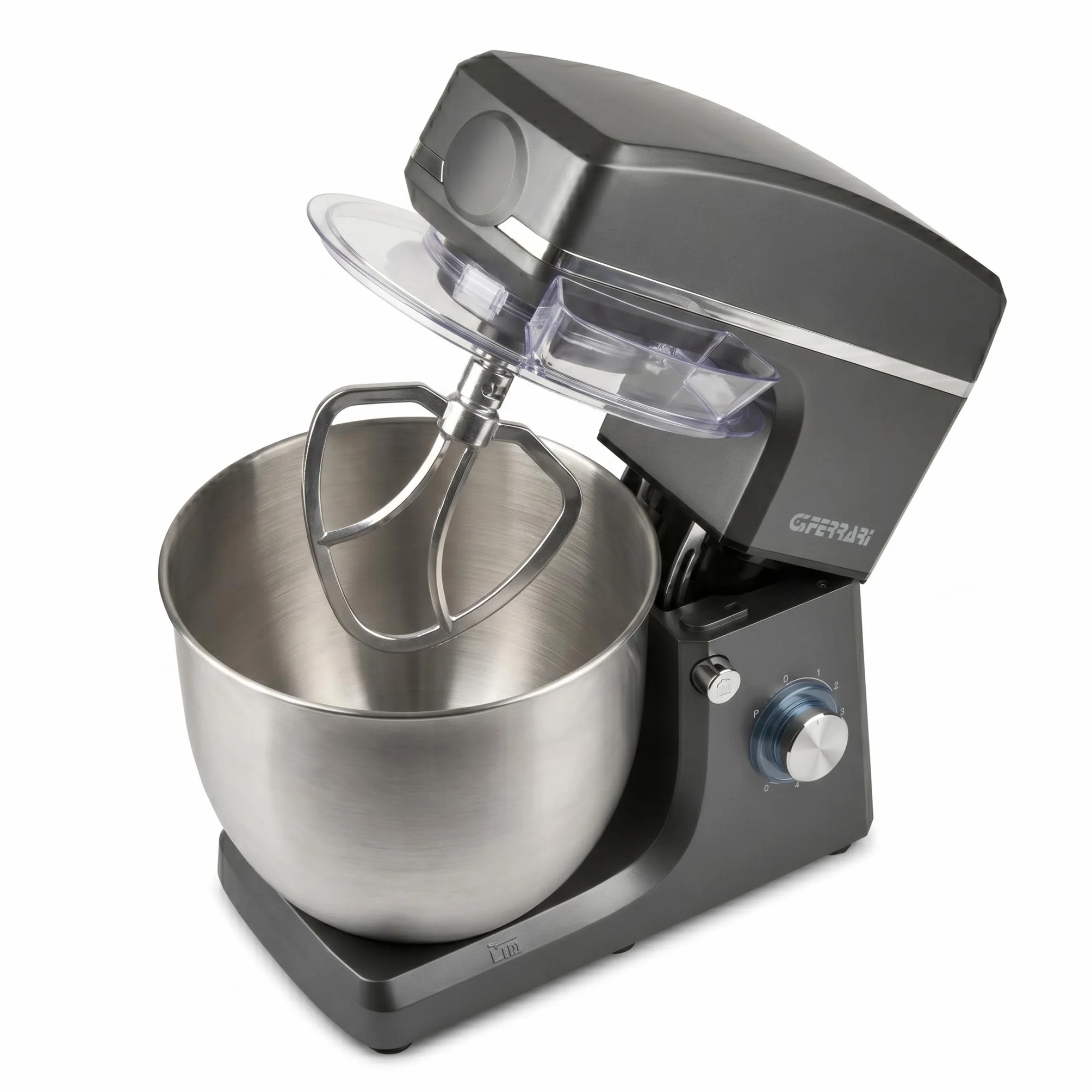 G3 Ferrari G20113 Pastaio 10&Lode Robot Pâtissier avec Laminoir, 1500 W, 10 Litres, Acier Inoxydable, 6 vitesses, Gris Anthracite/Inox