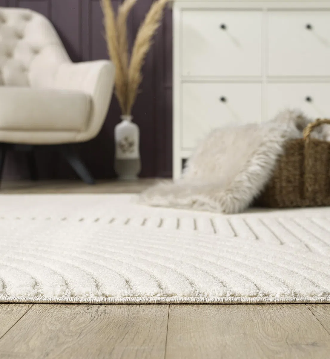 the carpet Everest - Tapis Salon Moderne à Poils Courts avec Effet Haut-Bas, Effet 3D, Haute densité de Poils et agréablement Doux, Design Panglao, crème, 160 x 230 cm