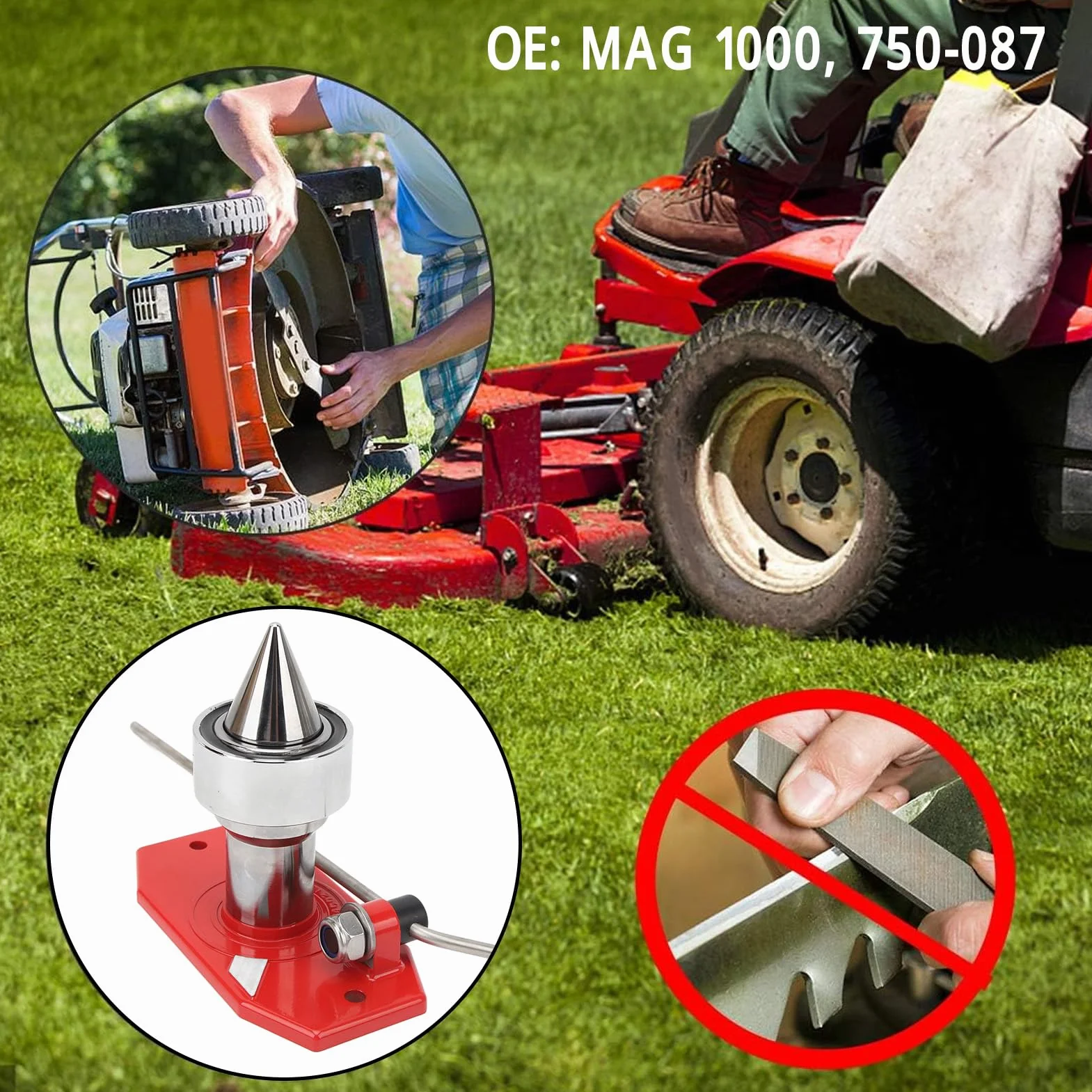 Équilibreur de Lame pour Tondeuse -Matic Haute Résistance (Modèle MAG 1000/750-087) Murale Ajustement Précision pour Lames 5/16 à -/2" Aimant 120 lbs Professionnel"