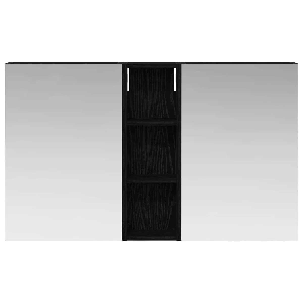 Lot de 3 armoires de salle de bain en bois - 100 x 10,5 x 60,5 cm - Montage mural - Avec éclairage LED - Miroir bidirectionnel - Espace de rangement et étagères pour meubles de salle de bain