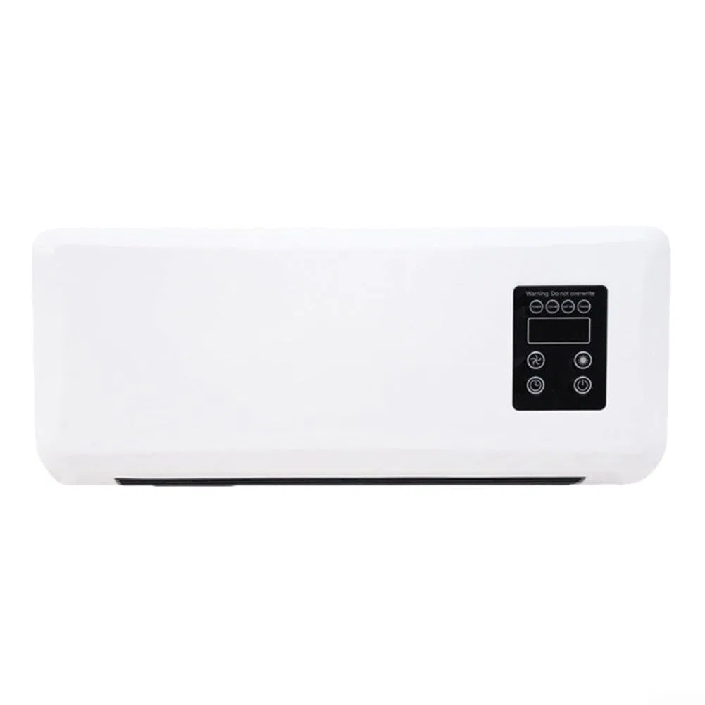 Ventilateur mural 2 en 1 de chauffage et de refroidissement, silencieux, petit climatiseur pour chambre à coucher, salle de bain, compact avec mode brise naturelle, blanc, 42 x 18 x 12 cm