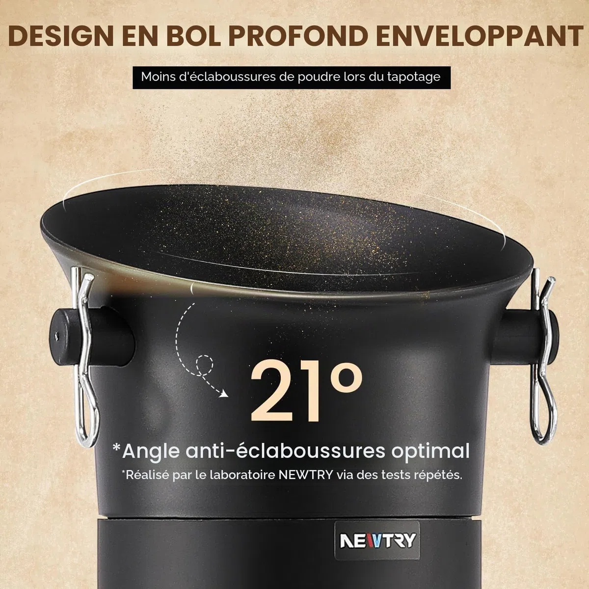NEWTRY Boîte à Café Commercial, Bac à Marre de Café Expresso - Grande capacité - 19 l - Accessoires pour Barista, Café, Bar avec 30 sacs poubelle, serviettes et brosses de nettoyage
