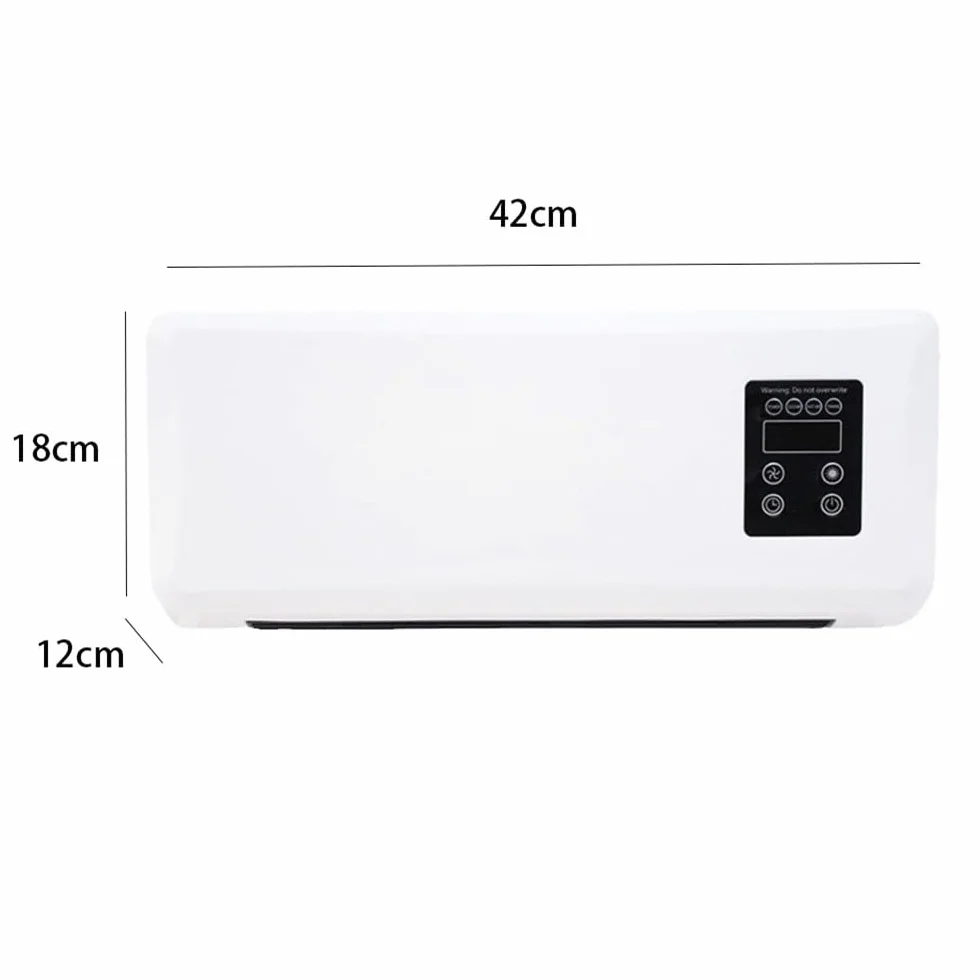 Ventilateur Mural Avec Télécommande,Climatiseur Mural Réversible Split,Climatiseur Sans Unité Extérieure,Air Conditioner,Ventilateur De Refroidissement Pour Cuisine,Chambre à Coucher (Blanc)