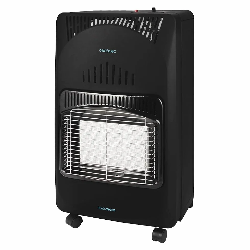Cecotec Chauffage d’appoint au Gaz Pliable Ready Warm 4000 Slim Fold. Pliable, Céramique, 3 modes, Bouteille de gaz 10 kg, Triple système de Sécurité, 4 Roues Multidirectionnelles, 4200 W.