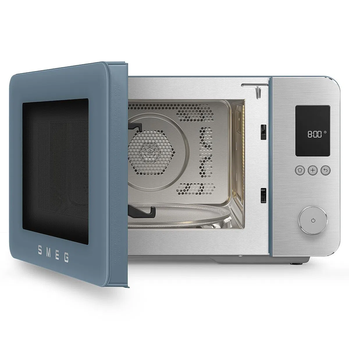 Smeg, Four à Micro-ondes Combiné MOC02SBMEU, 9 Fonctions et 3 Combinées, 25 Programmes Automatiques, Technologie Inverter, Système Soft Close, Accessoire Grille Inclus, 2100 W, Bleu Orage Mat