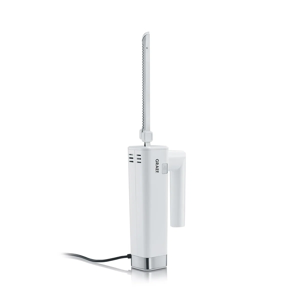 GRAEF. Couteau électrique EK501EU, blanc, réglage vertical, protection des doigts, lames en acier inoxydable lavables au lave-vaisselle