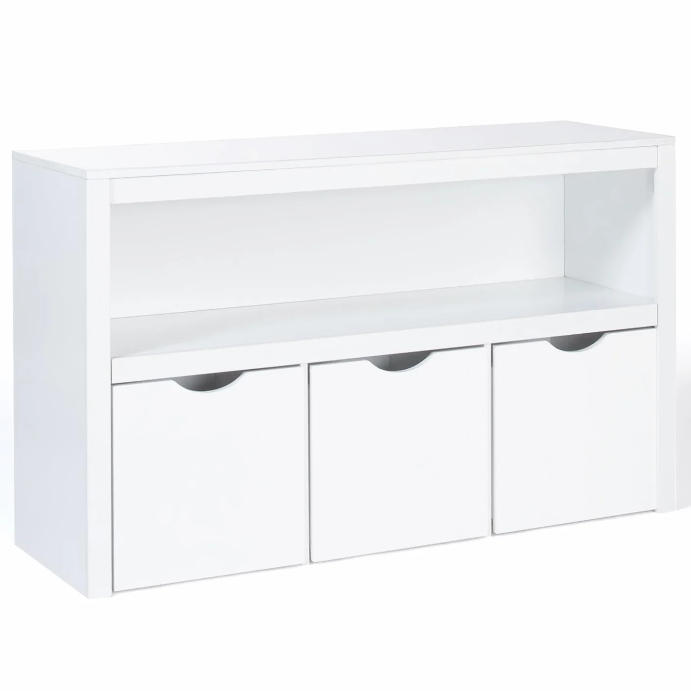 IDMarket - Meuble de Rangement Enfant Mana en Bois Blanc 3 tiroirs Cubes sur roulettes