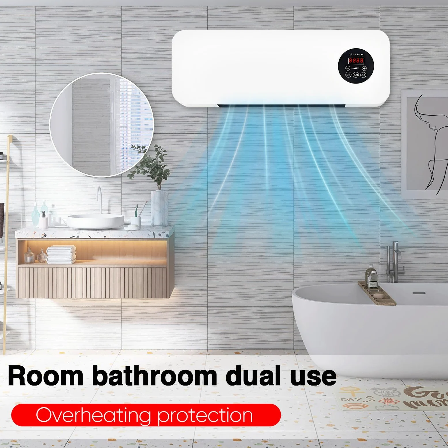 Climatiseur Portable 2000 W,Température Constante Intelligente,Climatiseur Sans Unité Extérieure,Chaud/Froid Réglable avec Télécommande Et Minuterie De 8 Heures,pour chambre à coucher, salon