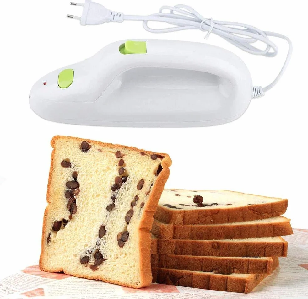 Couteau à pain électrique, couteau à viande congelé électrique avec moteur puissant de 110 W, lame en acier inoxydable portable pour couper la viande, le pain, le fromage