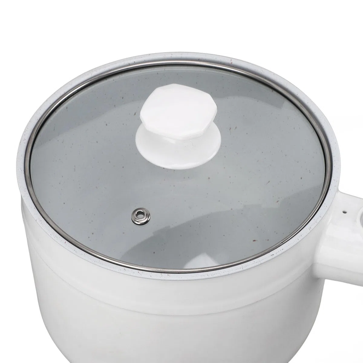 TOPINCN Marmite électrique 600 W 2 Vitesses 1,8 L Poêle à Revêtement en Céramique Poêle électrique Antiadhésive Hotpot Ramen Cuiseur Céramique Hot Pot Poêle électrique pour Dortoirs